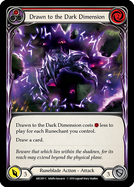 Drawn to the Dark Dimension (Red) - Rainbow Foil