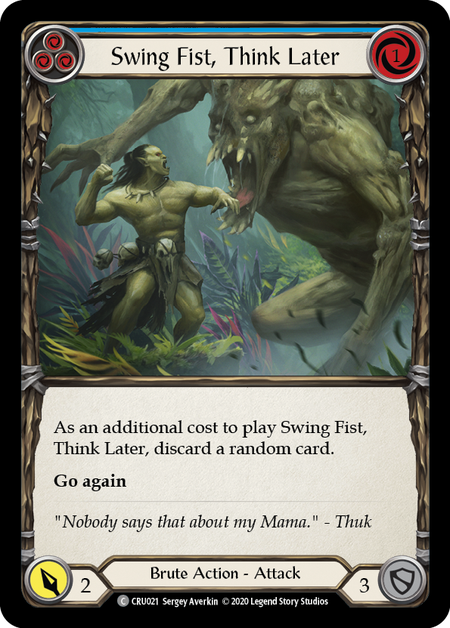 Swing Fist, Think Later (Blue) - Rainbow Foil