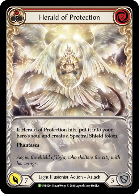 Herald of Protection (Red) - Extended Art Rainbow Foil