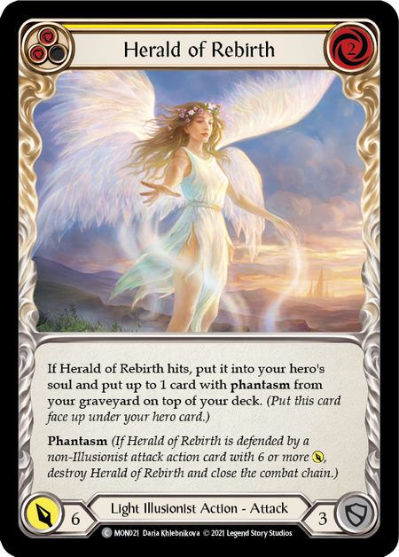 Herald of Rebirth (Yellow) - Extended Art Rainbow Foil